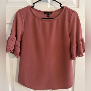 Pink M Ruffle Sleeve Blouse